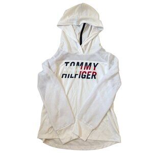 Tommy Hilfiger White Mesh Long Sleeve with Hood Girls Size 7 Small